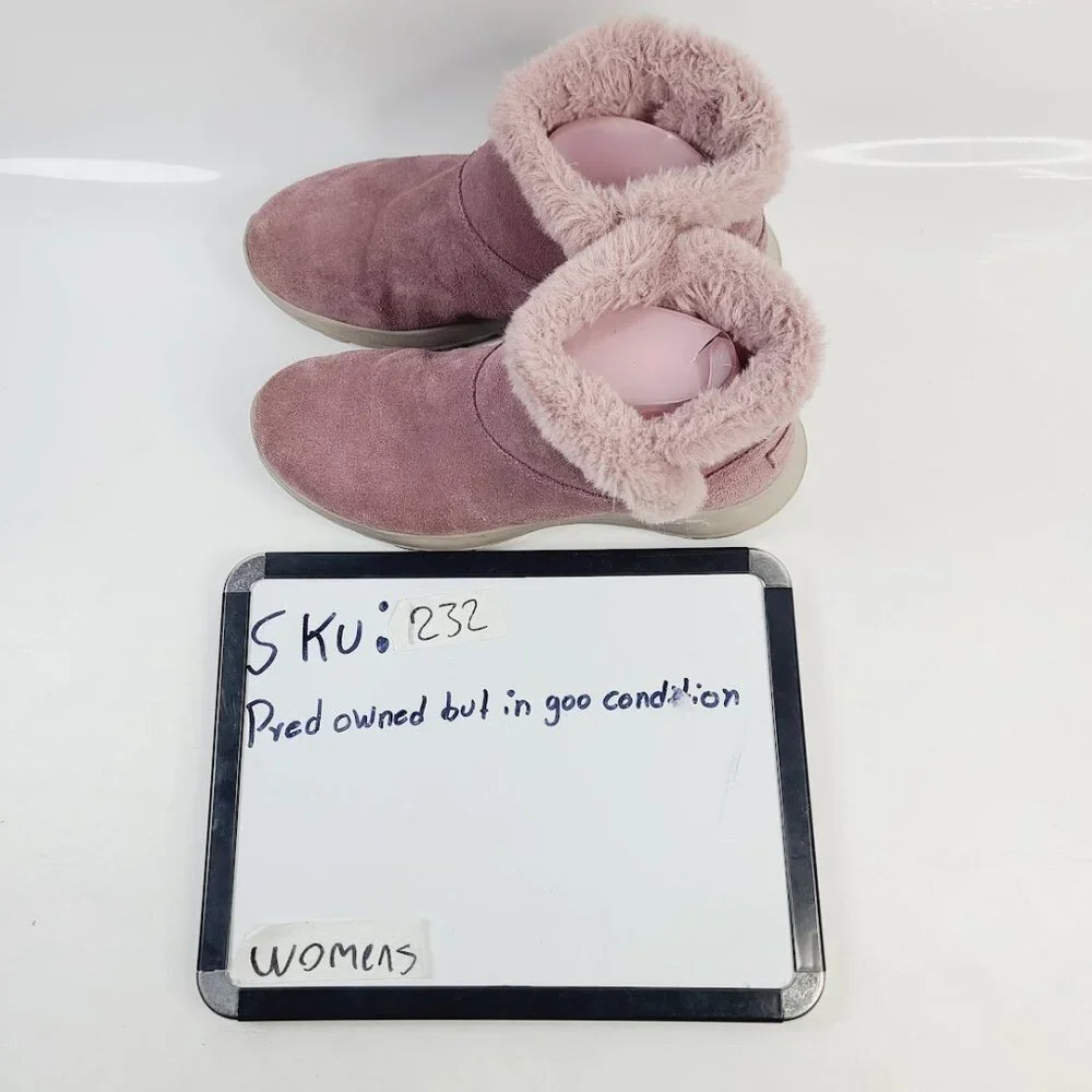 Skechers Women's Cherry Purple On-The-Go Joy Suede‎ Fur Winter Boot Size 8